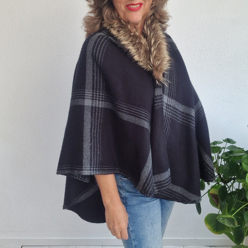 Gerry Weber omslagdoek | Zwart/grijs |, Nijmegen, Ophalen of Verzenden, Info@verhip-vintage.nl, Gerry weber