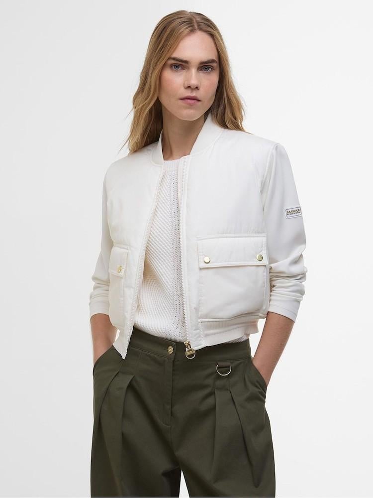 Barbour creme wit bomberjack Nieuw, Barbour, Wit, Maat 42/44 (L), Nieuw