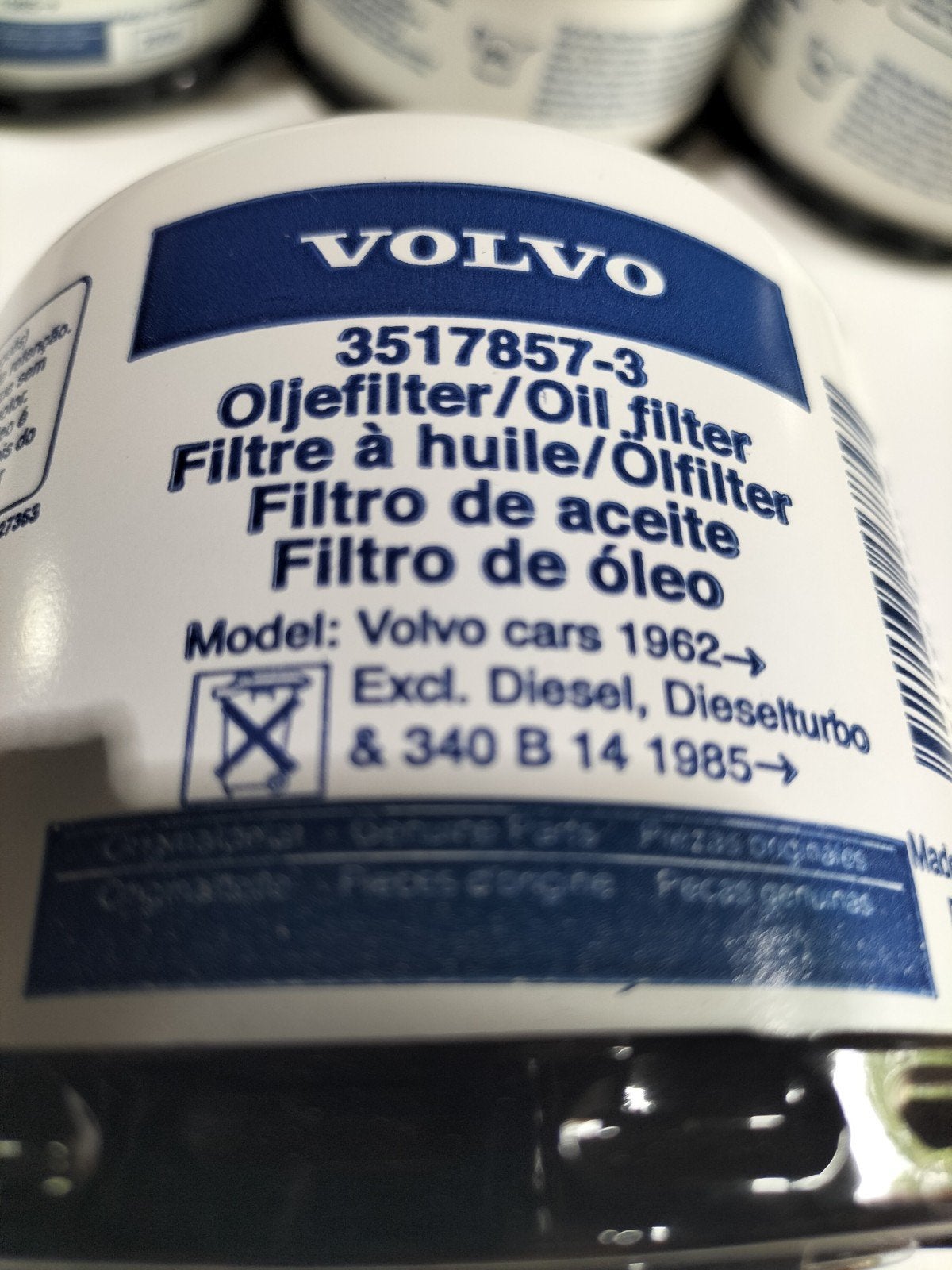4x Oliefilter Volvo Penta 3517857-3, Watersport en Boten, Bootonderdelen, Ophalen of Verzenden