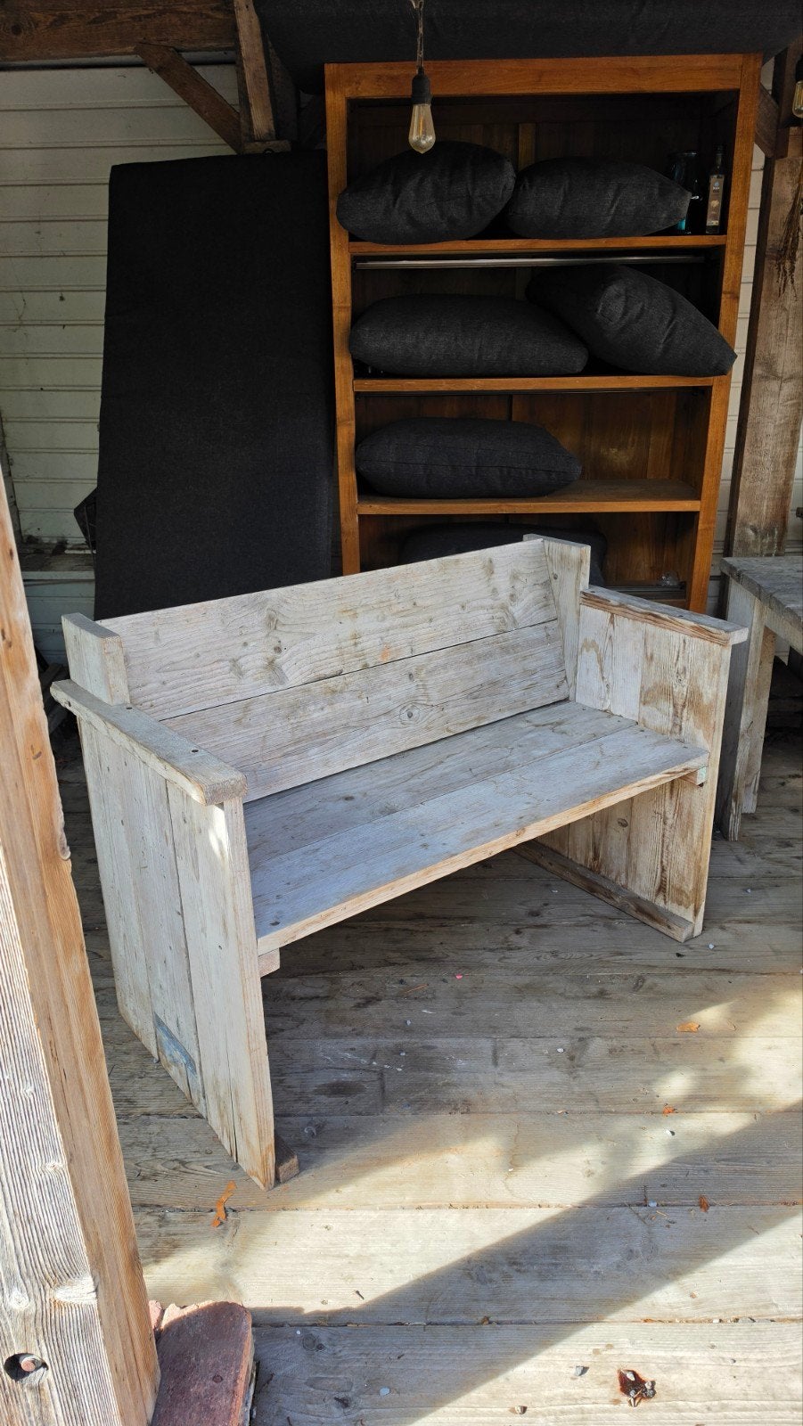 Robuuste steigerhouten tuinset, Ophalen, Gebruikt, Steigerhout, Bank