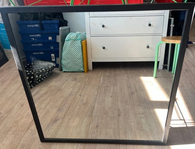IKEA Stave spiegel, zwart, 70x70 cm, Ophalen, Vierkant, Zo goed als nieuw, Minder dan 100 cm