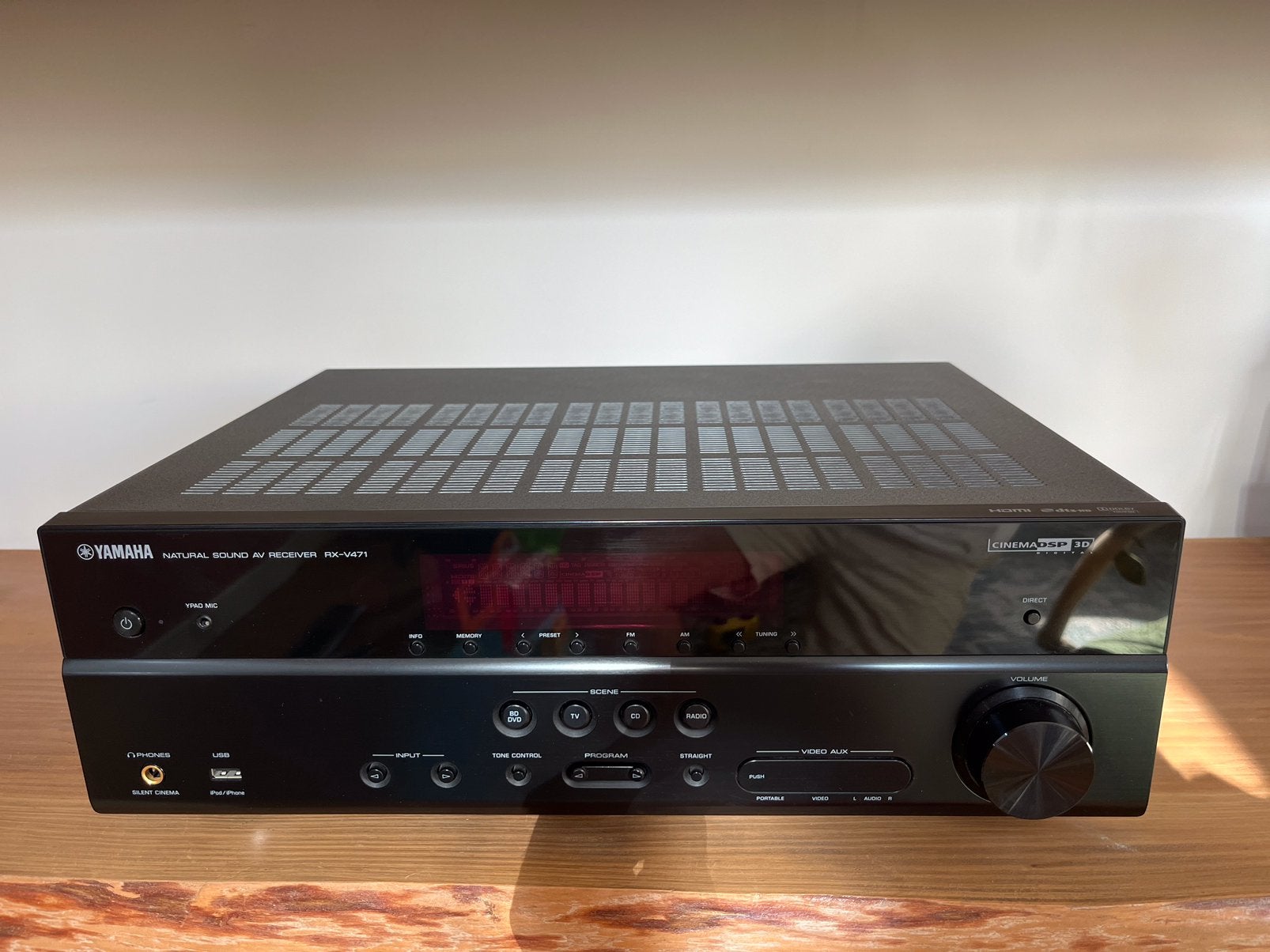 Yamaha RX-V471 5.1 dolby TrueHD AV receiver - ZGAN, Yamaha, Ophalen of Verzenden, Zo goed als nieuw, 120 watt of meer