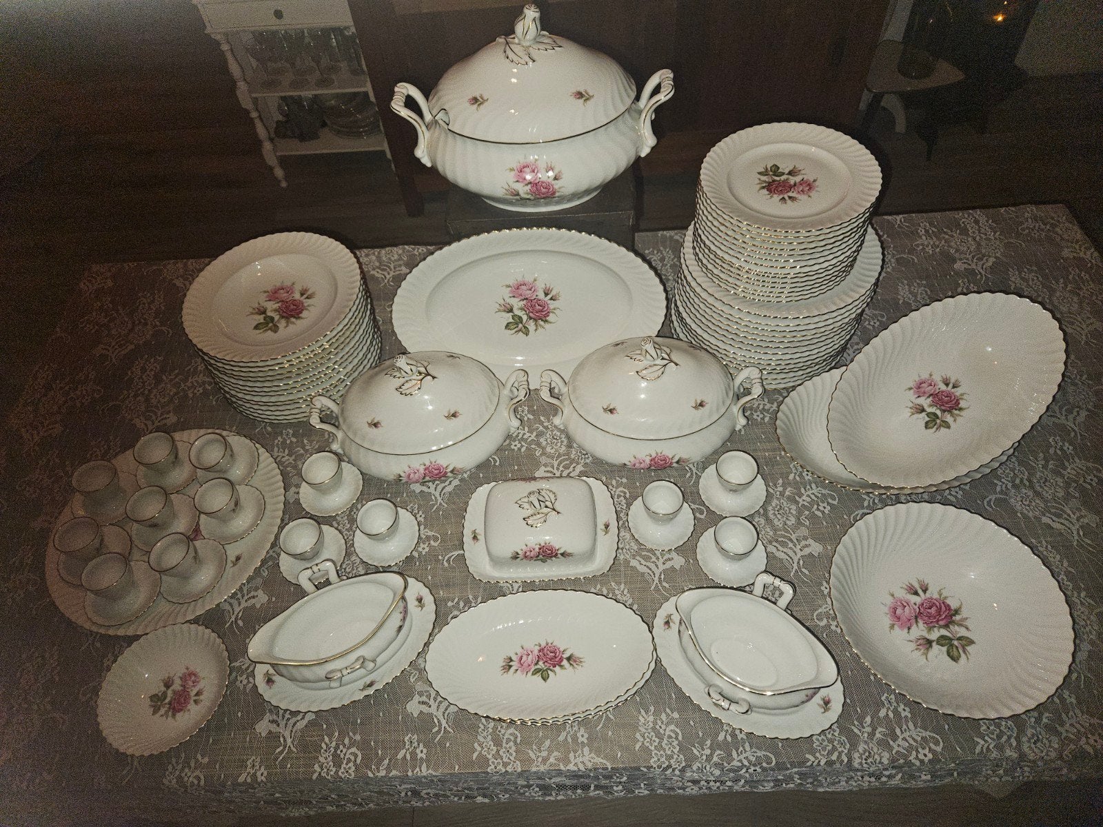 Schitterend Kaiser Moose Rose Servies - 14 Personen, Antiek en Kunst, Ophalen of Verzenden