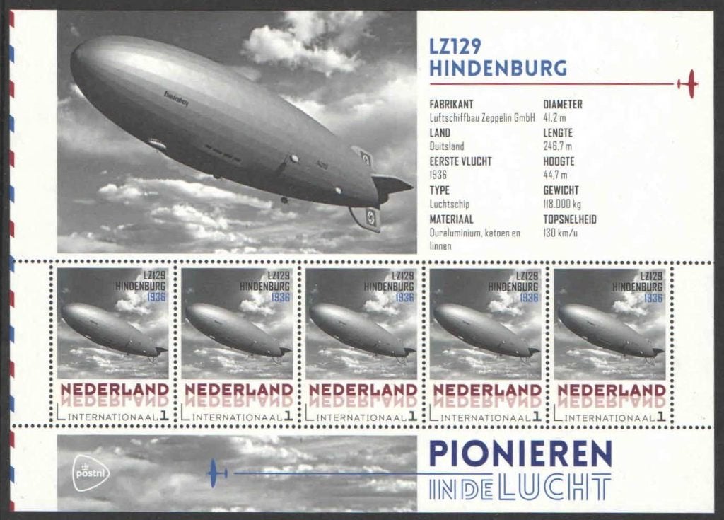 Pionieren in de luchtvaart: LZ129 Hindenburg, Ophalen of Verzenden, Na 1940, Postfris
