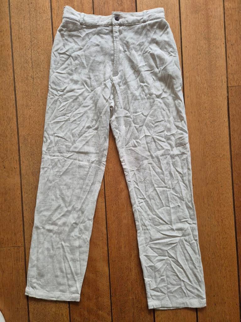 Zomerbroek maat S katoen/linnen met elastiek achterkant, Beige, Ophalen of Verzenden, Zo goed als nieuw, Maat 34 (XS) of kleiner