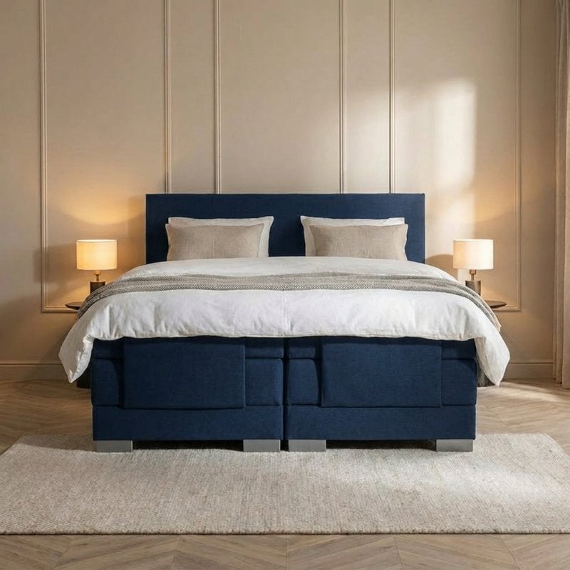Elektrische Boxspring Julia - 140x210 cm | Dekbed Discounter, 210 cm, 140 cm, Verzenden, Blauw