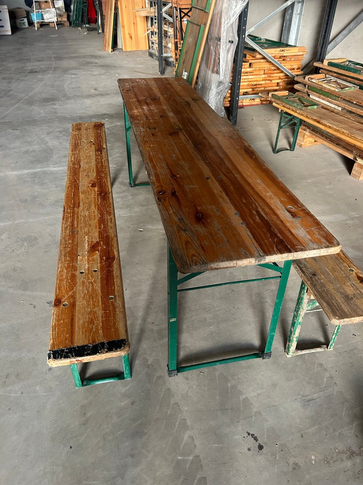 Bierbank en biertafel set - Gebruikt, Gebruikt, 200 cm of meer, Vier personen, Rechthoekig