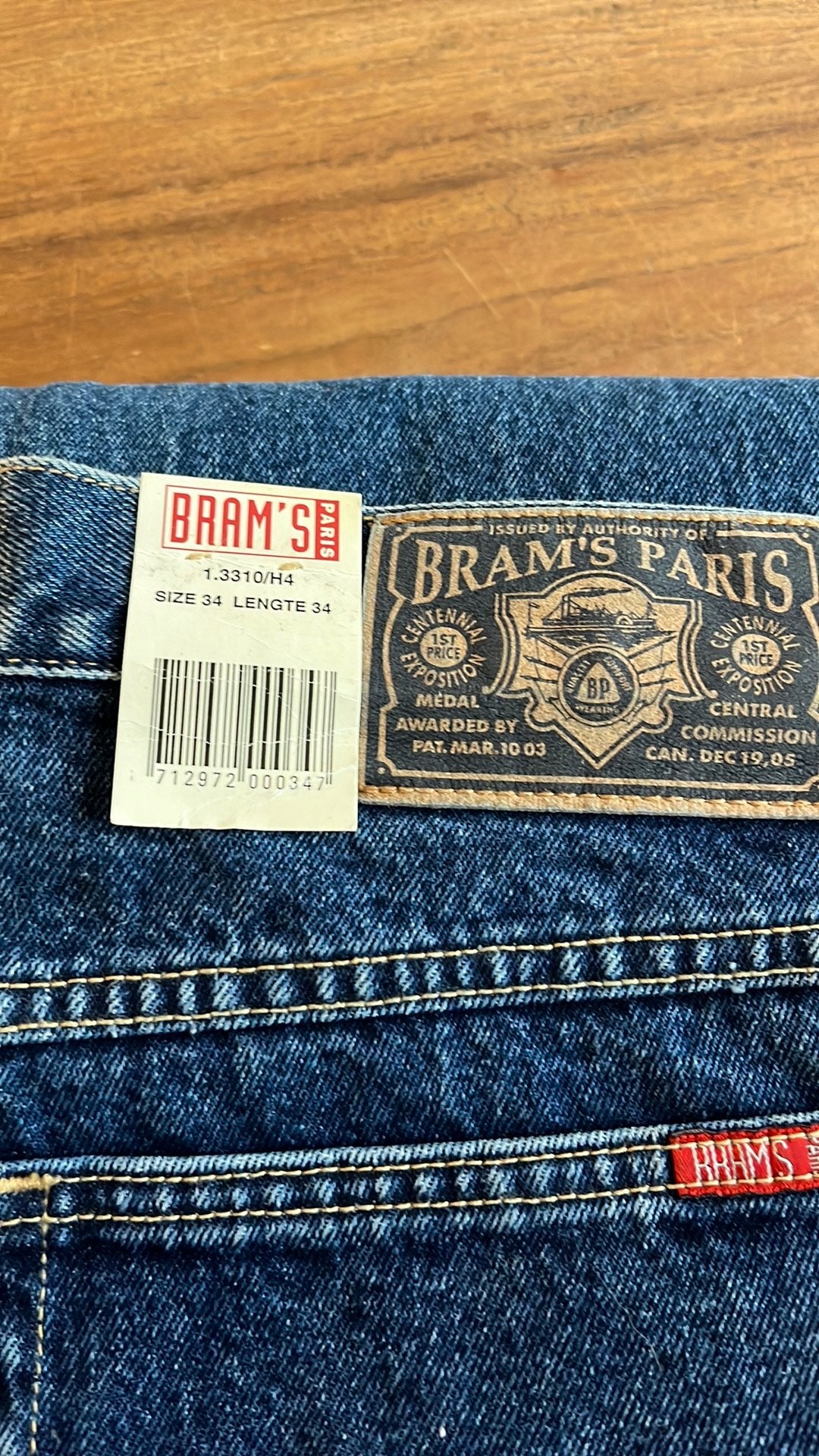 Vintage spijkerbroek 34-34, Ophalen of Verzenden, Nieuw, Blauw, W33 - W34 (confectie 48/50)