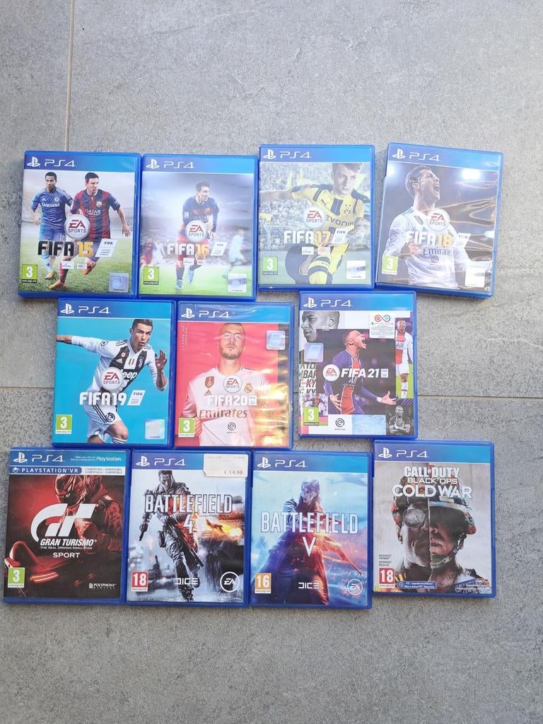 11 PlayStation 4 Spellen: FIFA, Battlefield, Gran Turismo, Gebruikt, 1 speler, Virtual Reality, Ophalen of Verzenden
