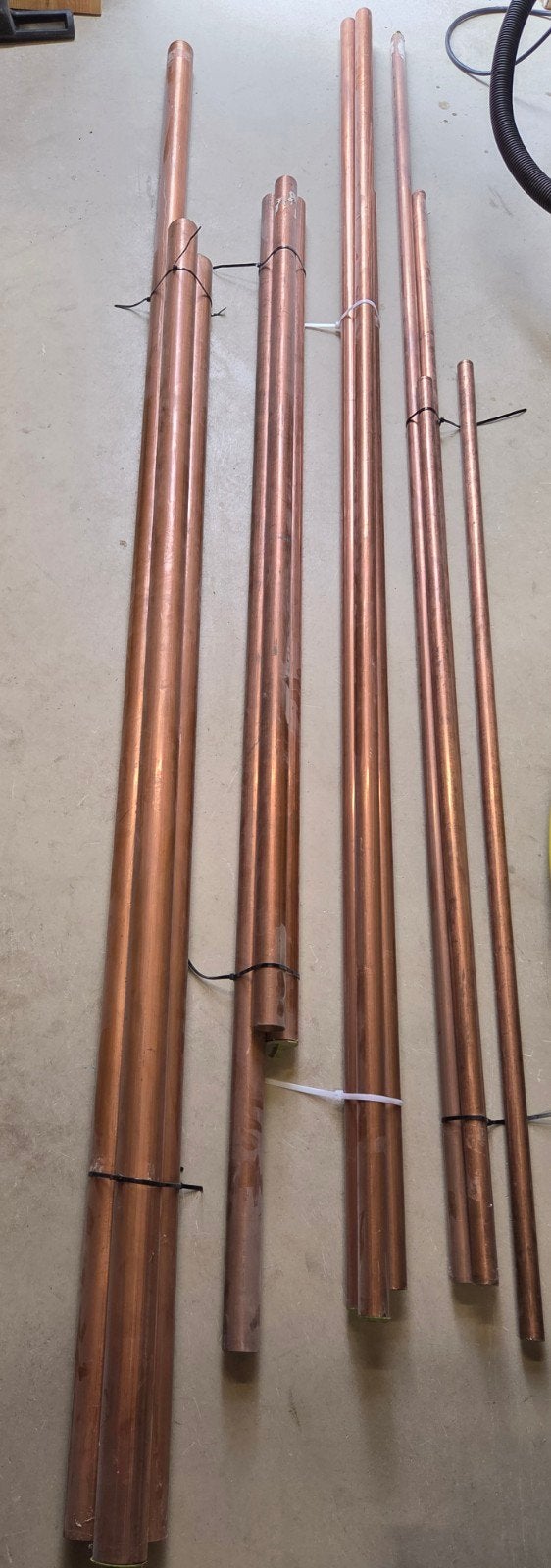 Koperen buizen 54mm, 42mm, 35mm, 28mm, 22mm diverse lengtes, Doe-het-zelf en Verbouw, Buizen en Afvoer, Ophalen, Overige materialen