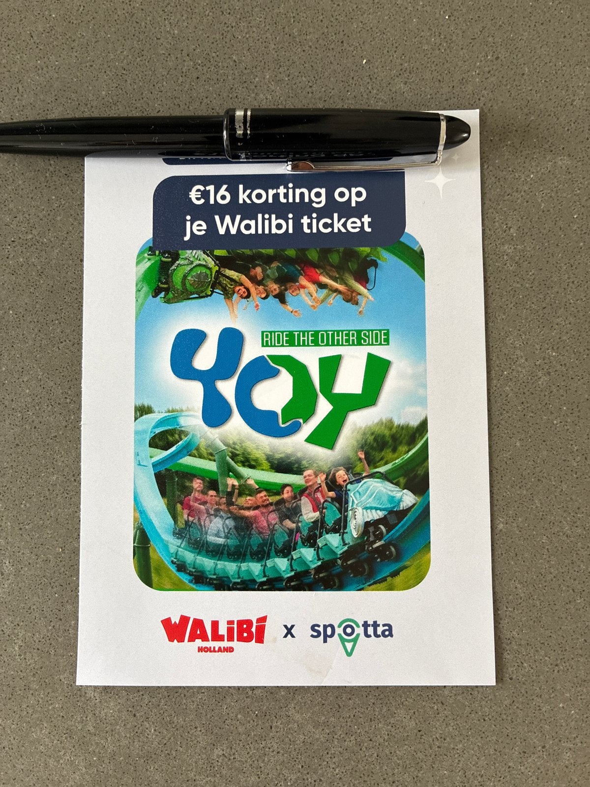 Kortingscode Walibi €16,- korting per ticket, max 4), Drie personen of meer, Kortingskaart
