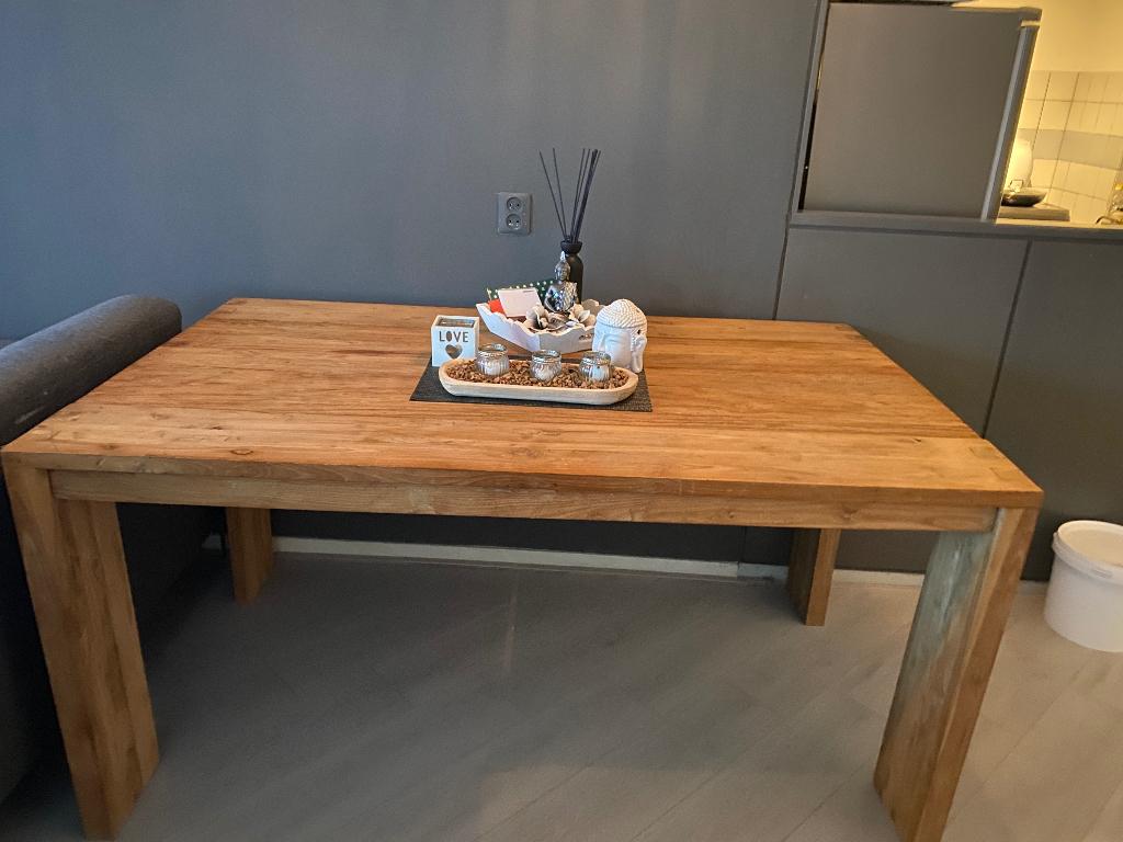 Eettafel, Ophalen, Gebruikt, Teakhout, 50 tot 100 cm