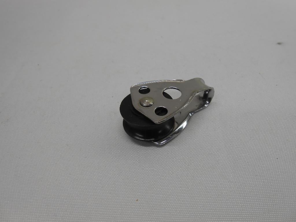 RVS Enkelschijfs Blok Katrol voor 6 - 8 mm lijn, Optiparts, Ophalen of Verzenden, Gebruikt, Lijn of Blok