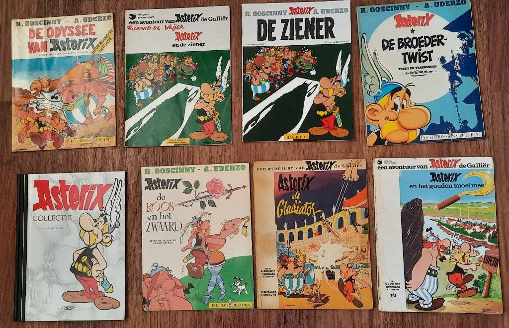 stripboeken 8x Asterix 1968-1991, Eén stripboek, Ophalen of Verzenden, Gelezen