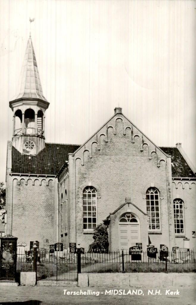 Terschelling - Kerk - MIDSLAND N.H., Ophalen of Verzenden, 1960 tot 1980, Gelopen, Friesland