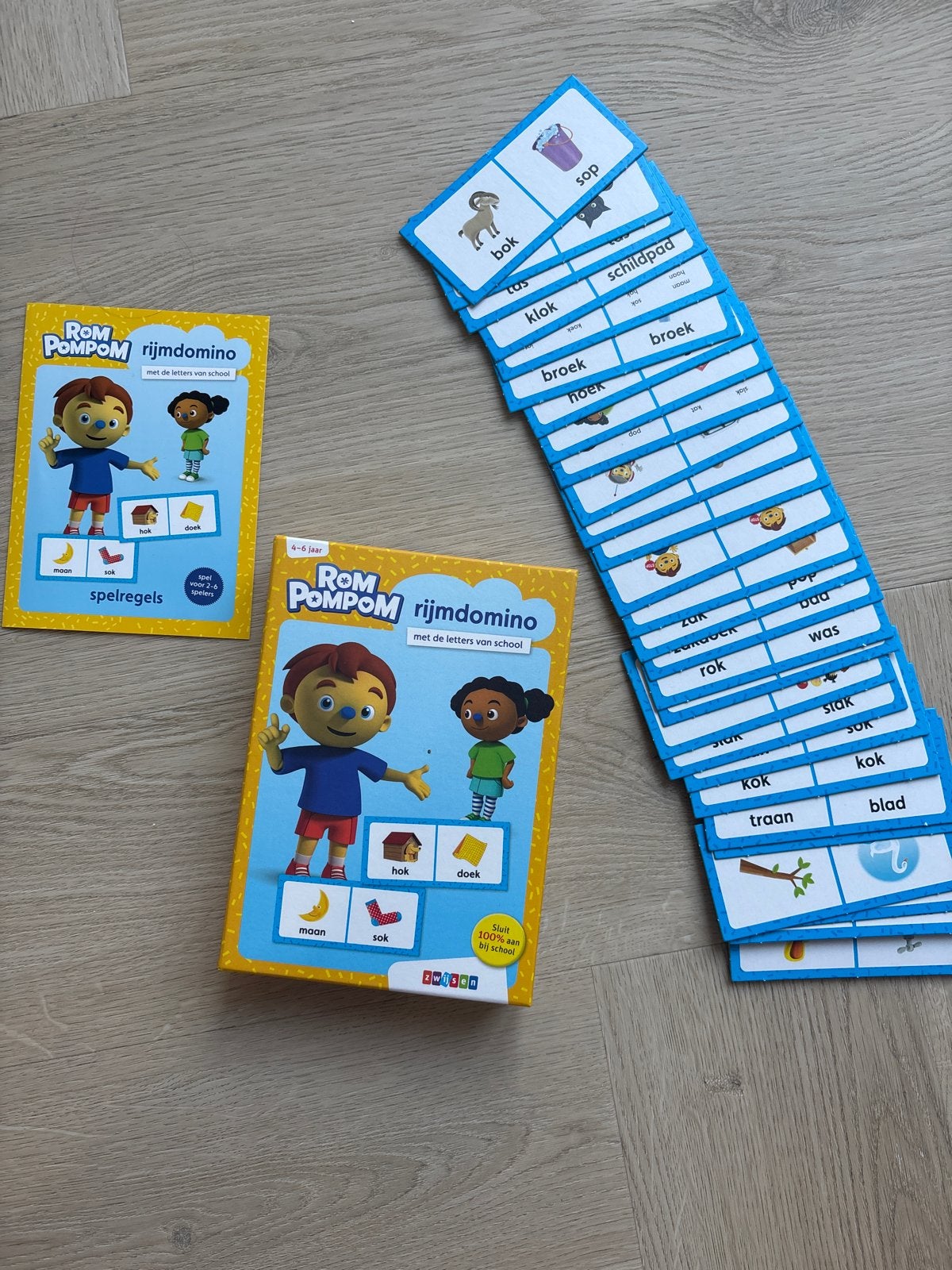 Rom PomPom Rijmdomino van Zwijsen - Educatief Spel, Ophalen of Verzenden, Gebruikt, Taal en Lezen