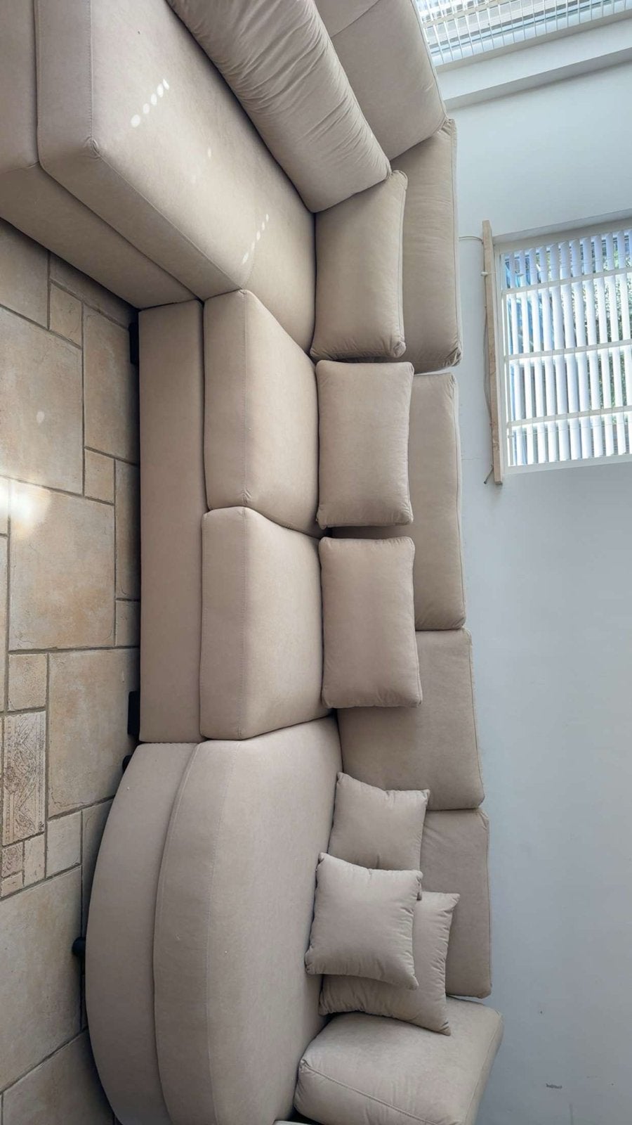 Zitmaxx Grote beige hoekbank met chaise longue, Ophalen, Hoekbank, Vierpersoons of meer, 300 cm of meer
