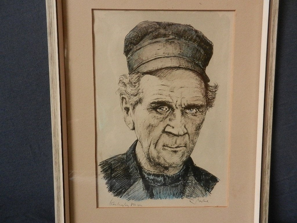 Ingekleurde litho Katwijker Visser door Gerard van Berkel, Ophalen of Verzenden
