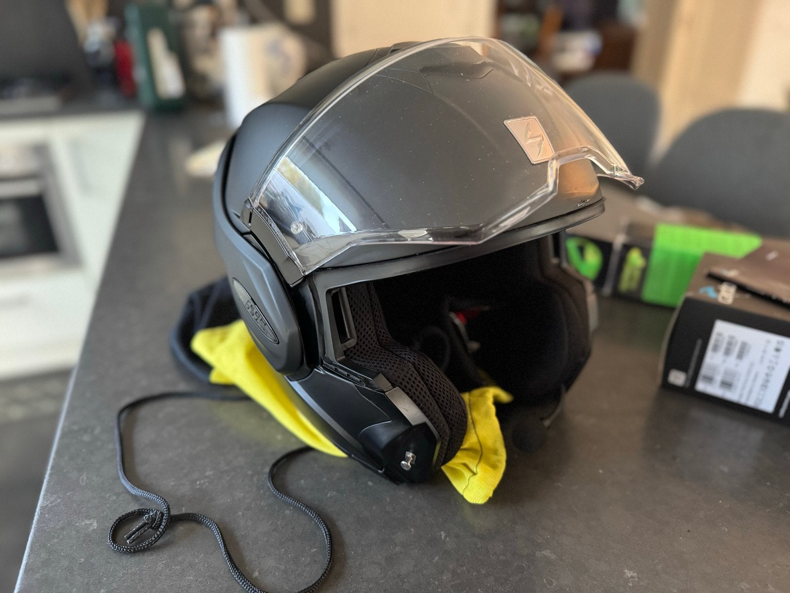 Scorpion EXO Evo helm met Cardo Packtalk Edge XL, Overige merken, Systeemhelm, Dames, XL