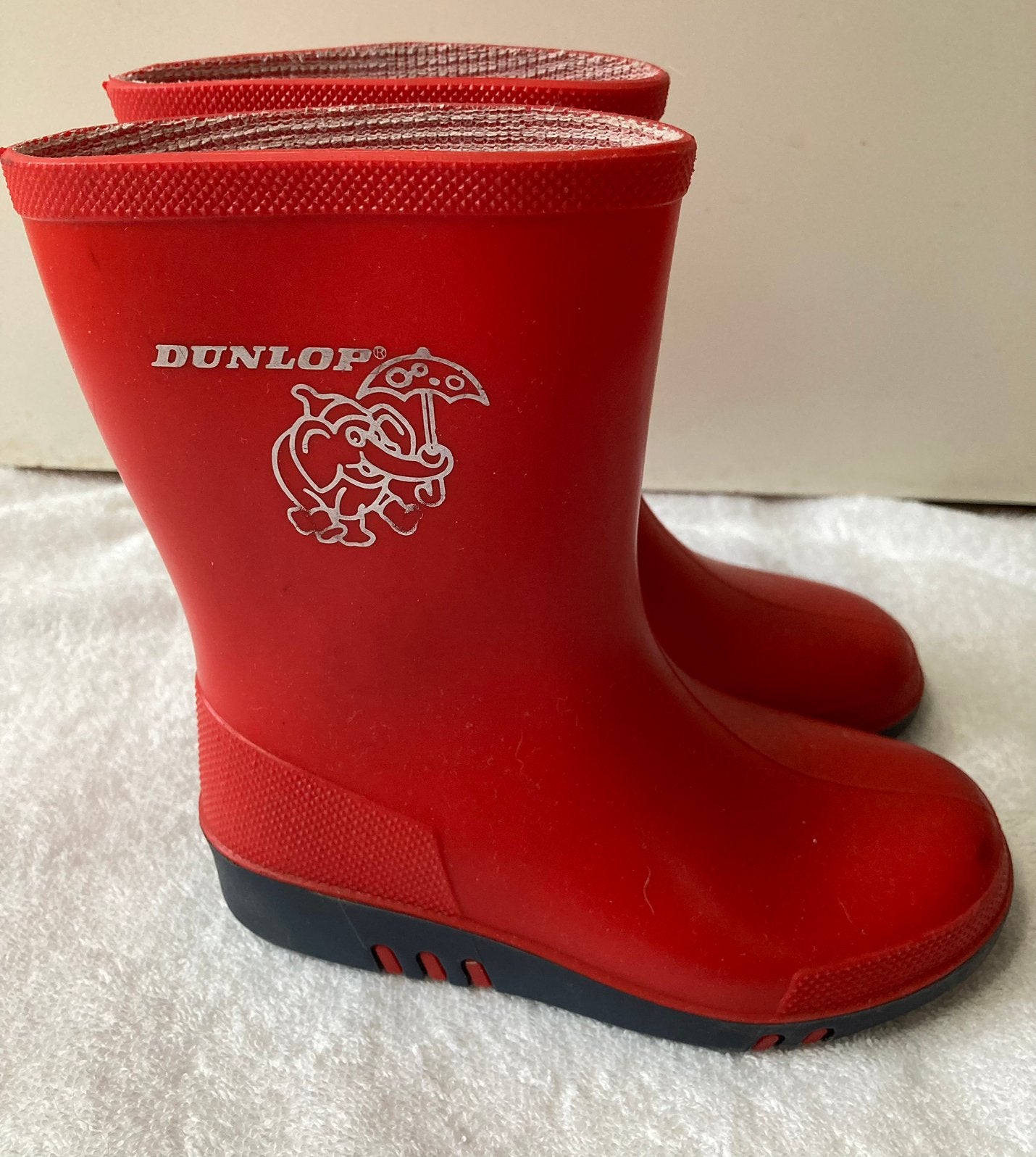 Dunlop Rode Laarsjes / regenlaarzen Maat 25, Jongen of Meisje, Ophalen of Verzenden, Laarzen, Zo goed als nieuw