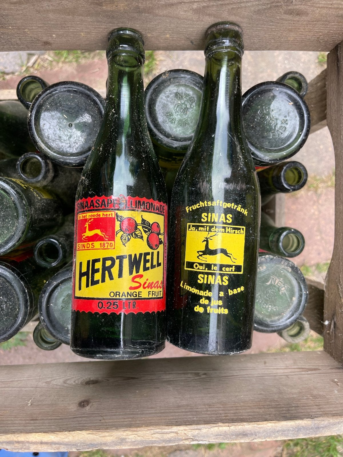 Originele Hertwell limonadekrat met 28 lege flesjes, Ophalen of Verzenden