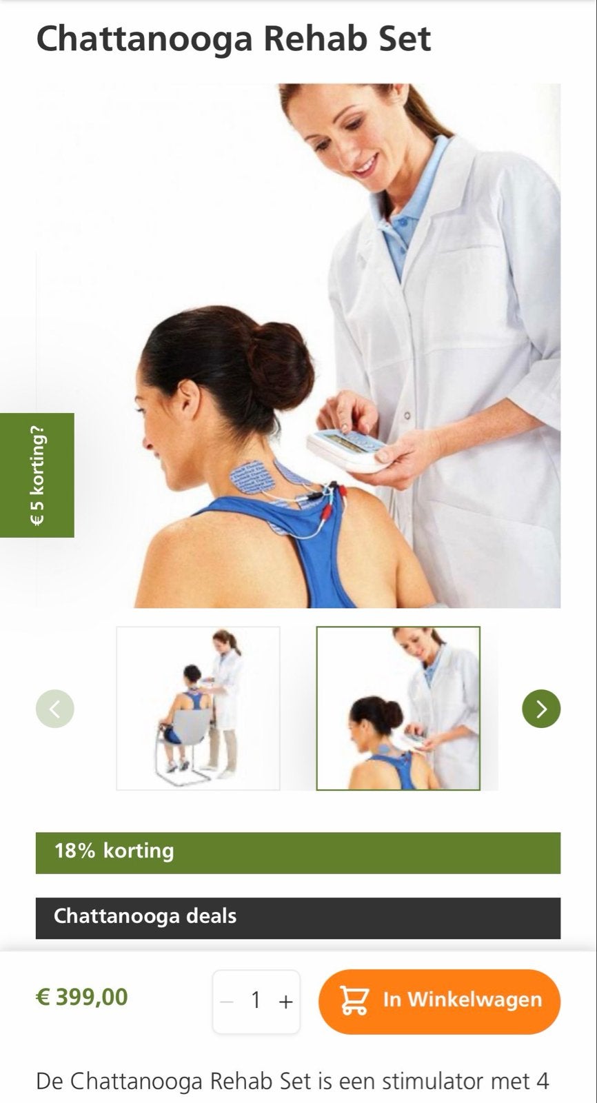 Chattanooga Rehab Set - Spierstimulator, Sport en Fitness, Ophalen of Verzenden, Zo goed als nieuw, Overige typen