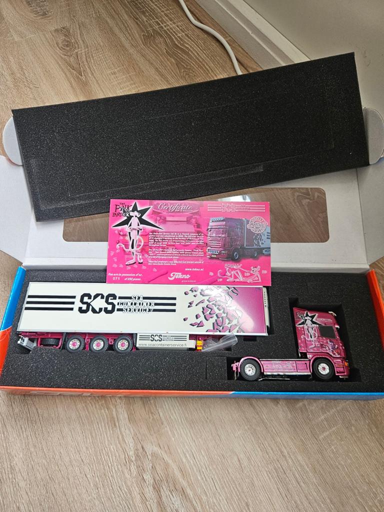 Tekno Scania R SCS Pink Panther, Hobby en Vrije tijd, Ophalen of Verzenden, Nieuw, Bus of Vrachtwagen, Tekno