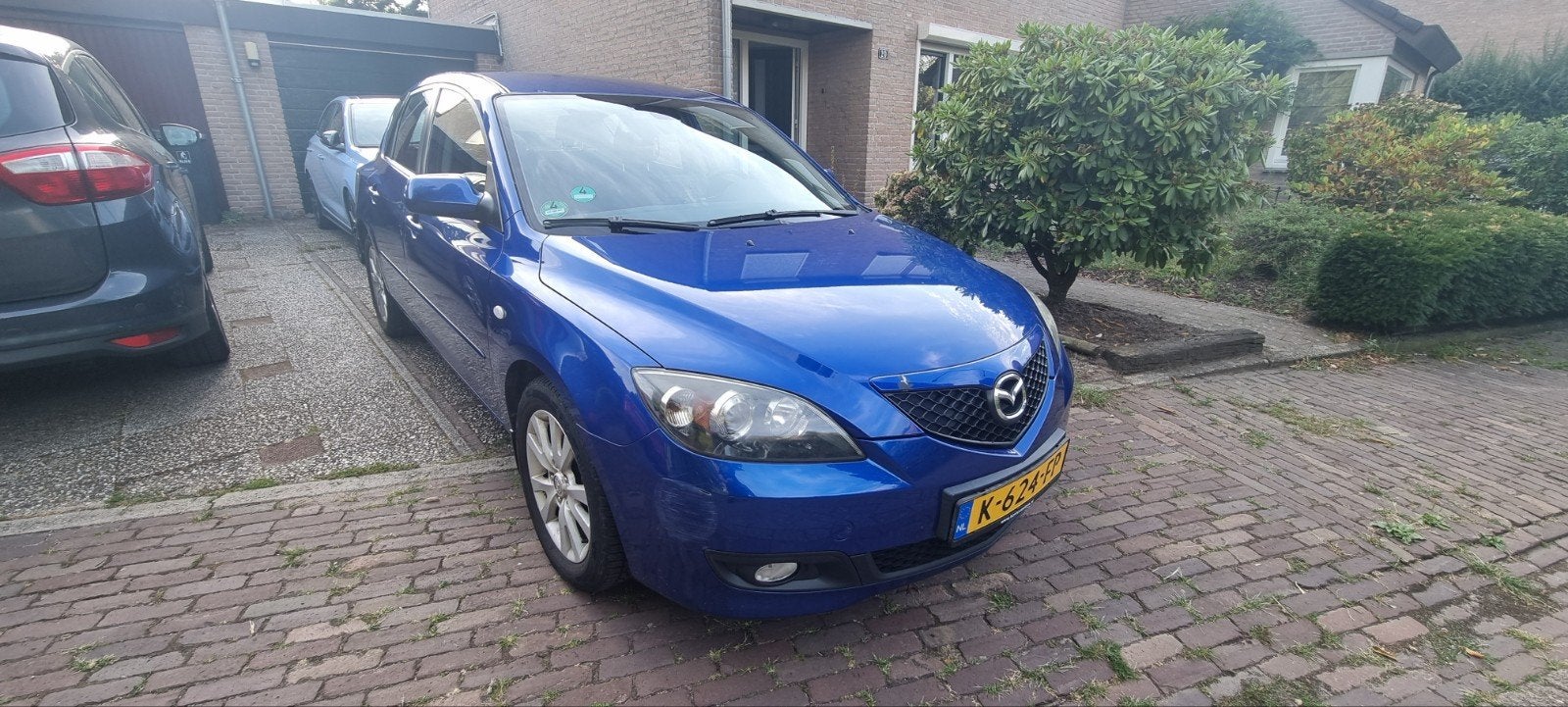Mazda 3 1.6 Hatchback 2007 Blauw, Auto's, Voorwielaandrijving, Stof, Zwart, 4 cilinders