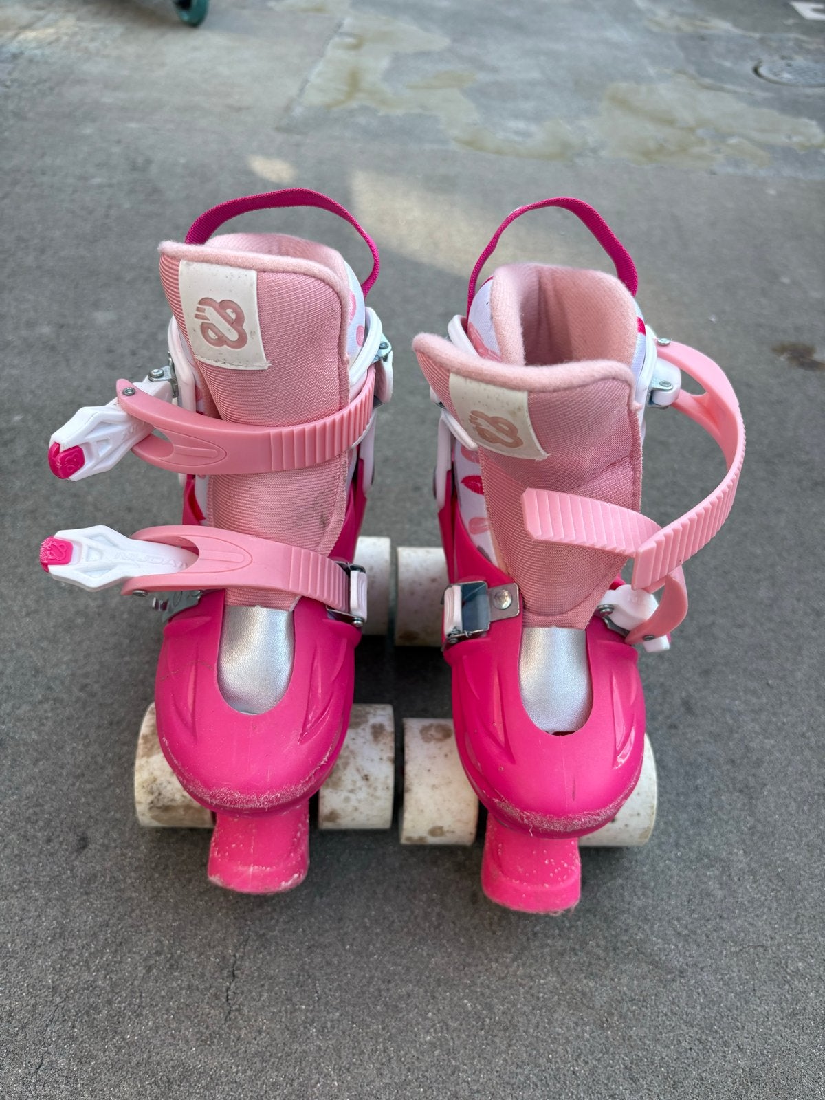 Roze verstelbare rolschaatsen voor kinderen (maat 25-28), Ophalen, Verstelbaar, Gebruikt, Kinderen