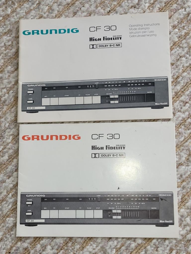 Grundig CF 30 Handleiding / Manual cassettedeck, Ophalen of Verzenden