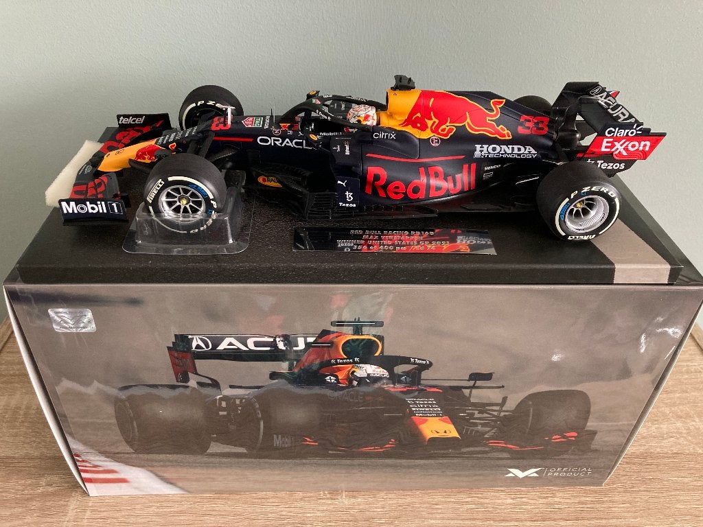 ✅ Max Verstappen editie 74 1:18 Winner United States 2021, Ophalen of Verzenden, Nieuw, Formule 1