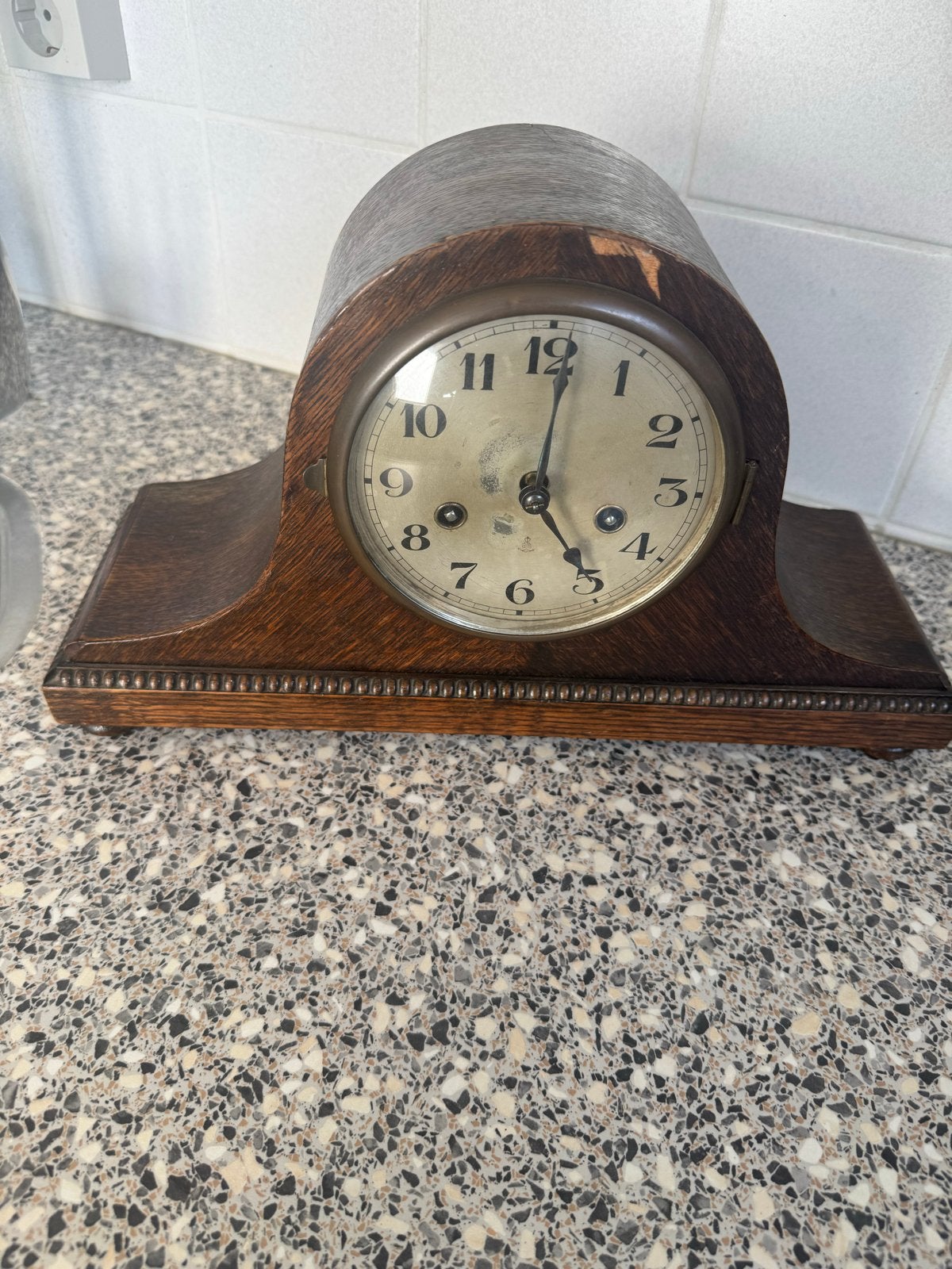 Antieke houten schoorsteenklok - Klassiek design, Ophalen of Verzenden