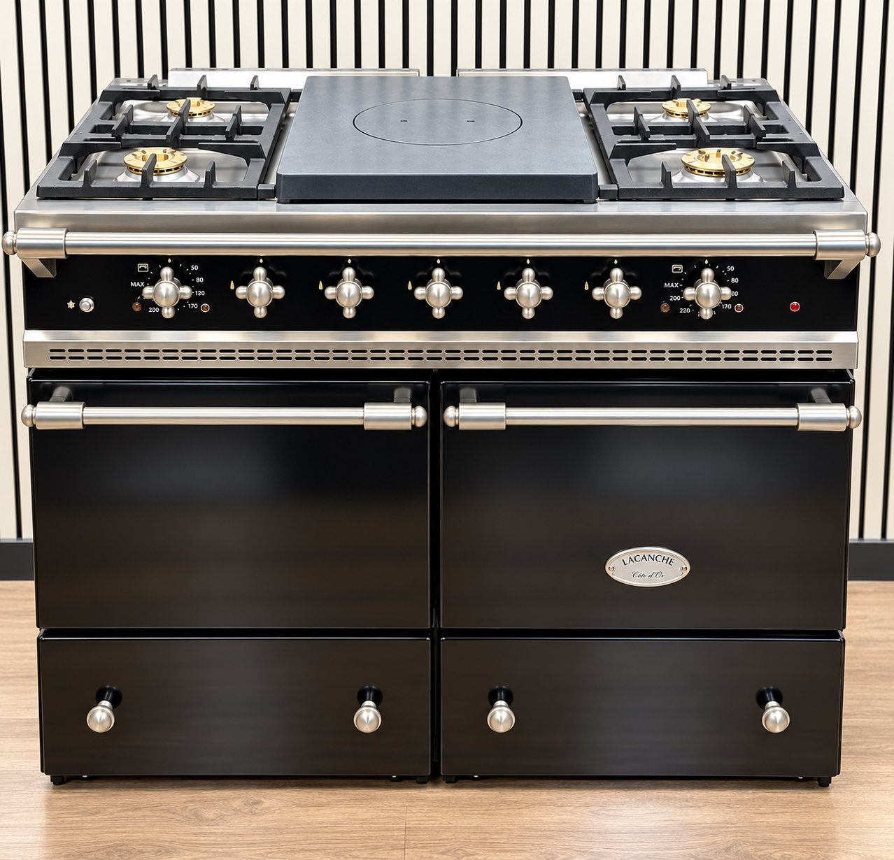 Lacanche 100 cm Zwart Coupe de Feu 2 Ovens RVS/Chroom, Witgoed en Apparatuur, Fornello Esperta, Fornello Esperta, Ophalen of Verzenden