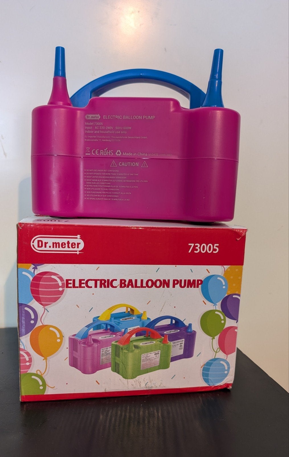 Elektrische ballonnenpomp - blaast 2 ballonnen tegelijk, Hobby en Vrije tijd, Feestartikelen, Ophalen of Verzenden