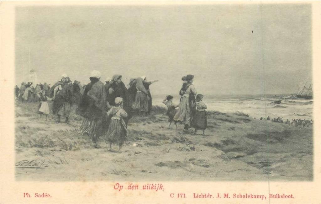 381-056-017 Op den uitkijk, Verzenden, Voor 1920, Zuid-Holland
