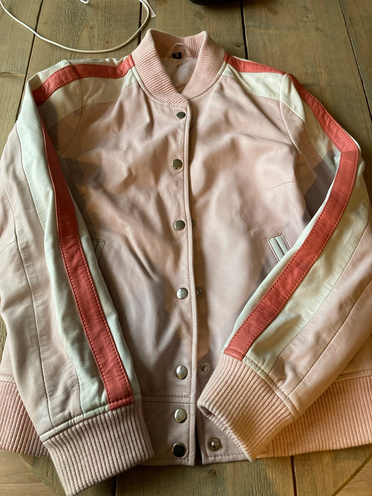 Goosecraft Leren Bomberjack Roze Maat S, Ophalen of Verzenden, Gedragen, Maat 36 (S), Roze