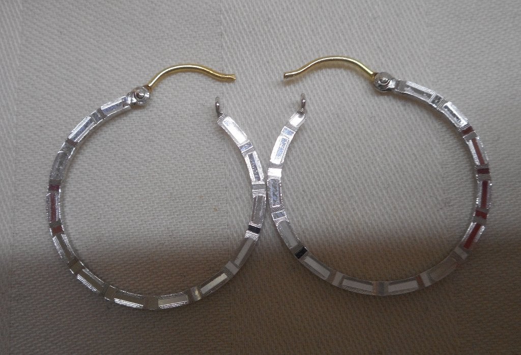 Zilveren vintage oorringen nr.1008, Sieraden, Tassen en Uiterlijk, Oorbellen, Hangers, Verzenden, Zo goed als nieuw, Zilver