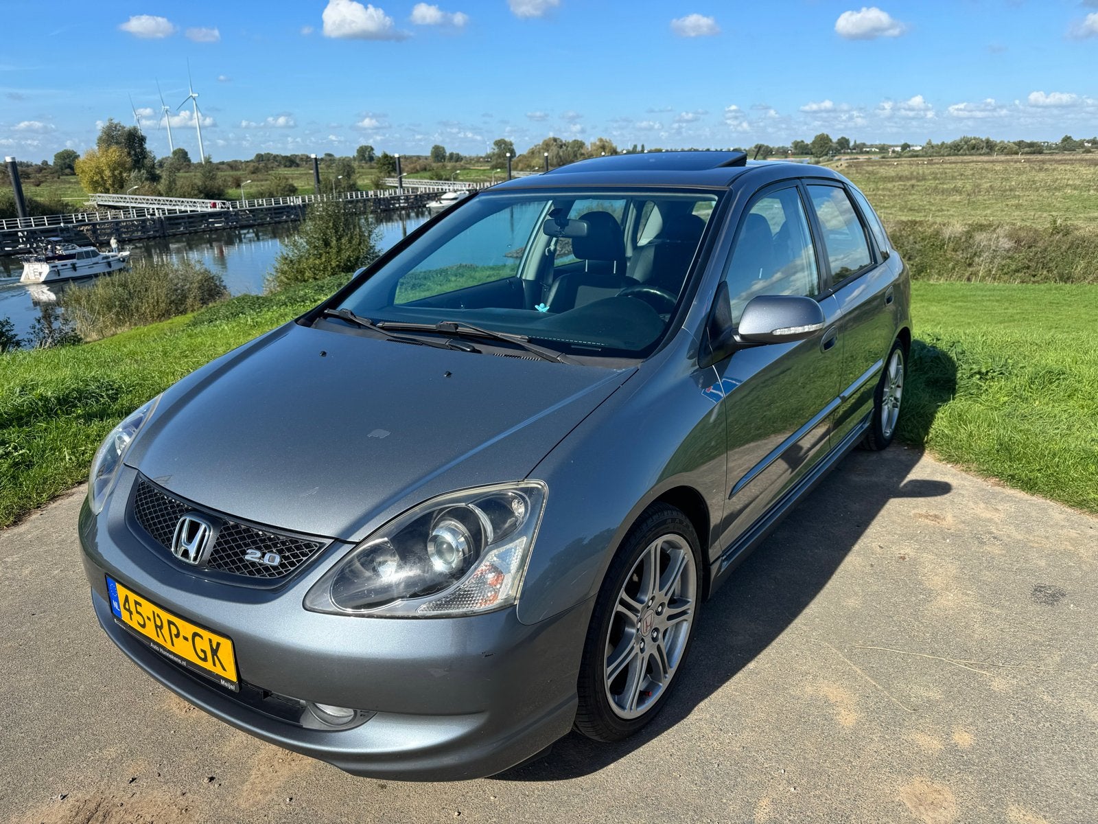 Honda Civic 2.0 I Sport 5DR ‘05 Airco, schuifdak, BT, 161 PK, 1998 cc, 4 cilinders, 160 pk, Leder en Stof