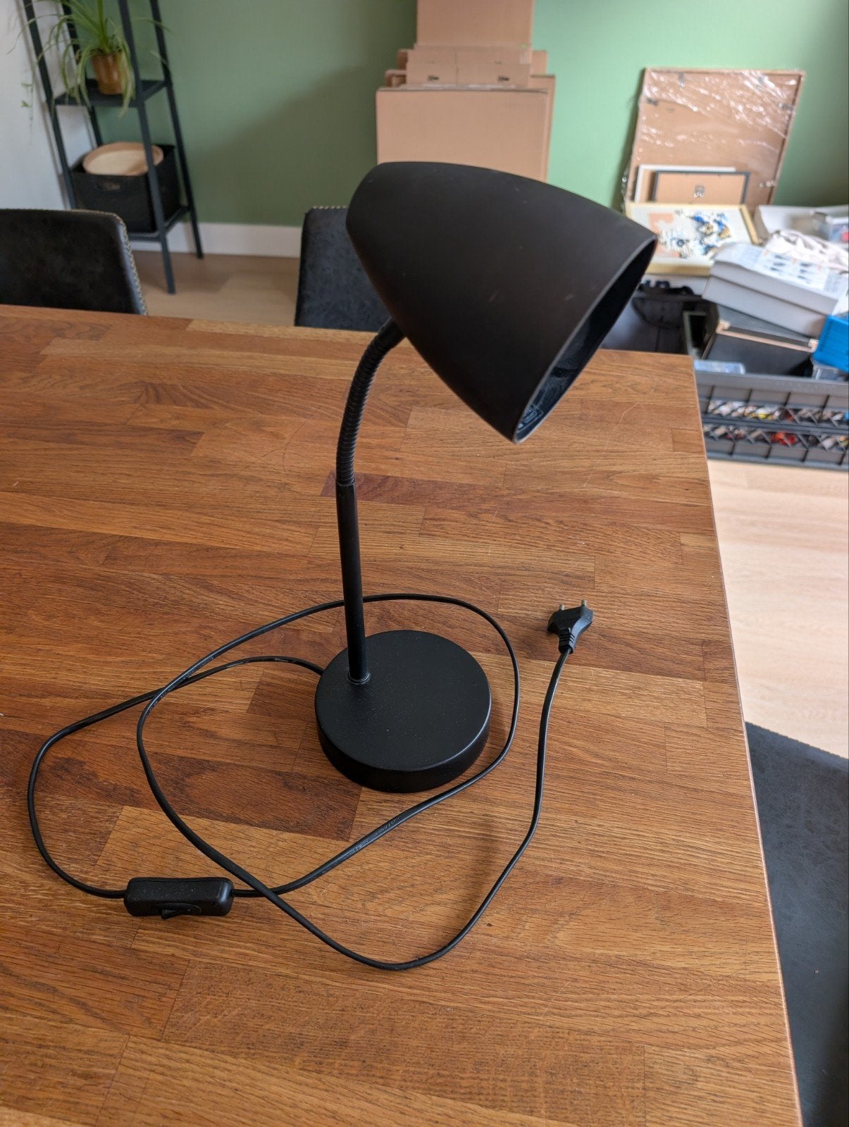 Flexibele Bureaulamp Mat Zwart - Werkt Goed, Ophalen, Bureaulamp, Zwart, Metaal