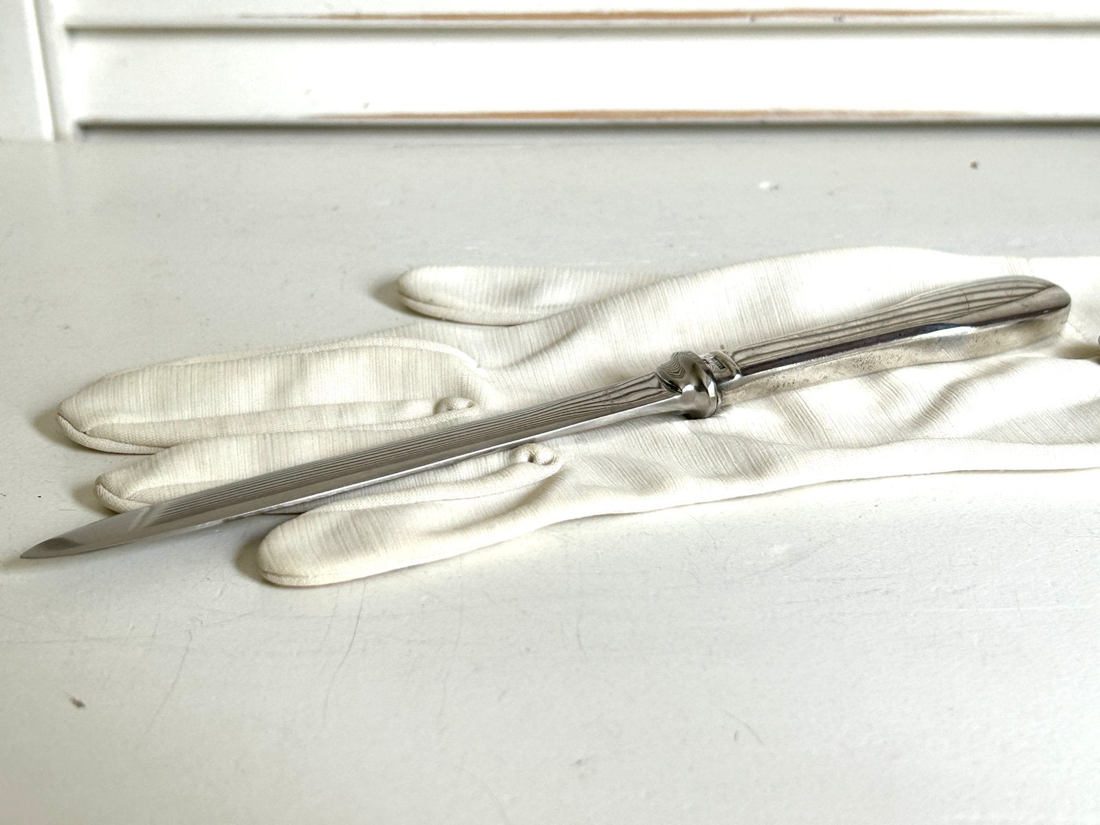 Vintage Christofle verzilverde briefopener model Chinon 1968, Ophalen