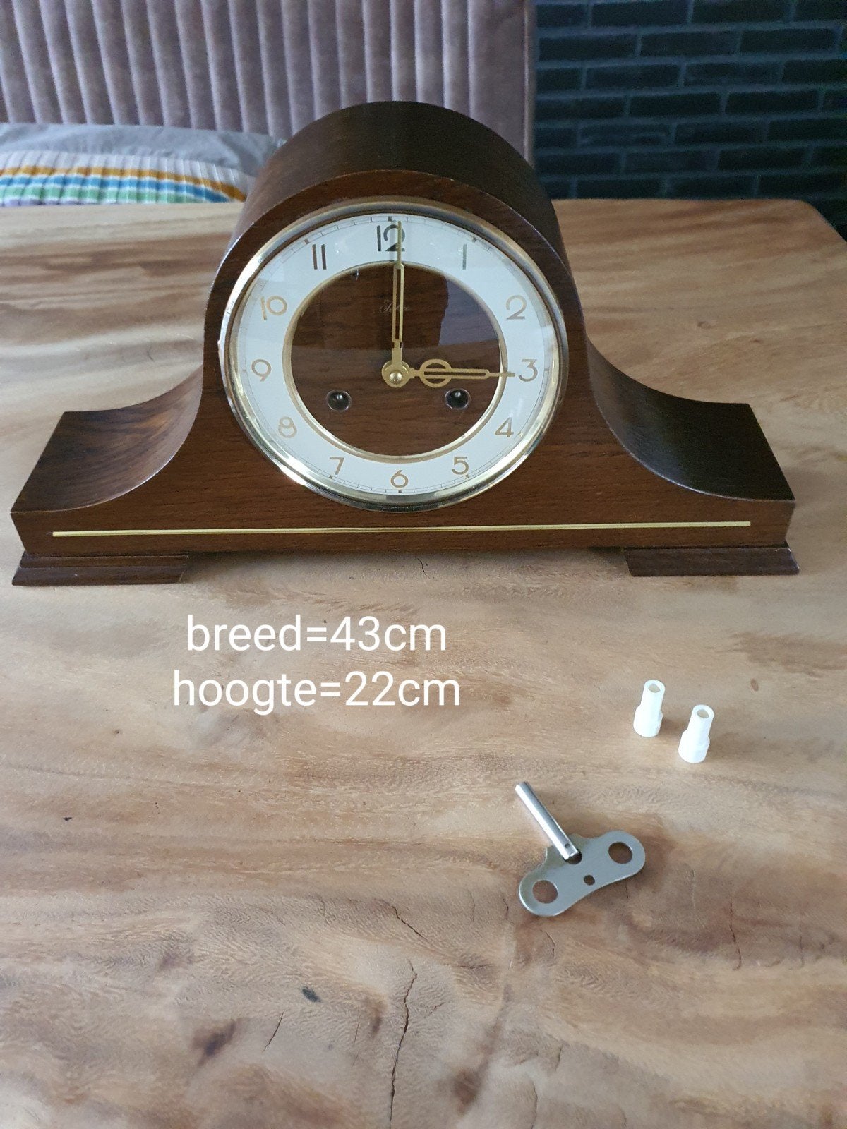 Antieke Franz Hermle Schouwklok - Loopt Perfect, Ophalen