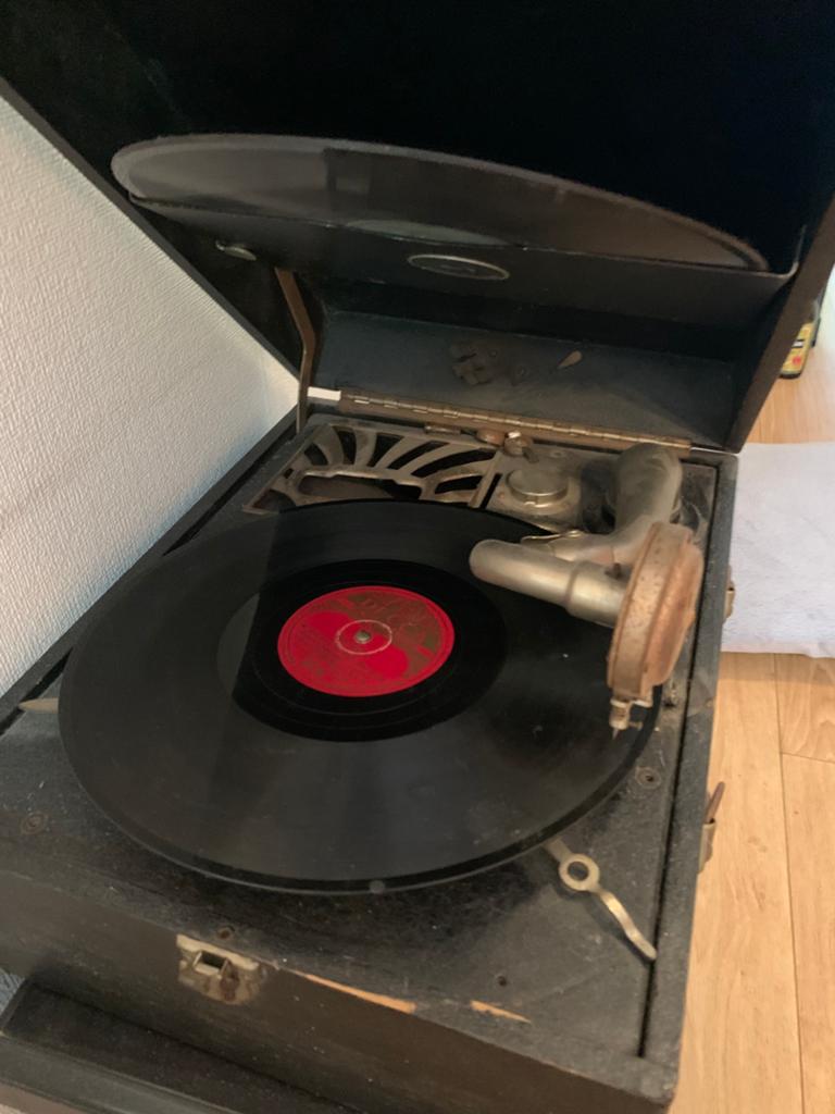 Nostalgische koffer grammofoon, Antiek en Kunst, Ophalen of Verzenden