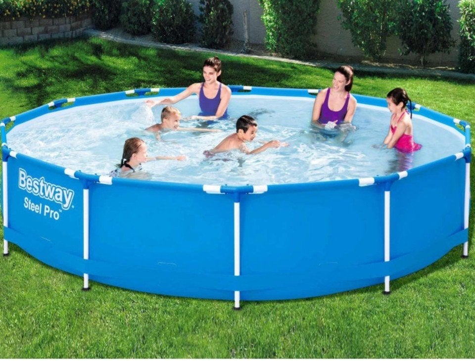Bestway Steel Pro Opzetzwembad met zandfilterpomp, Ophalen, 80 tot 120 cm, Rond, 300 cm of meer