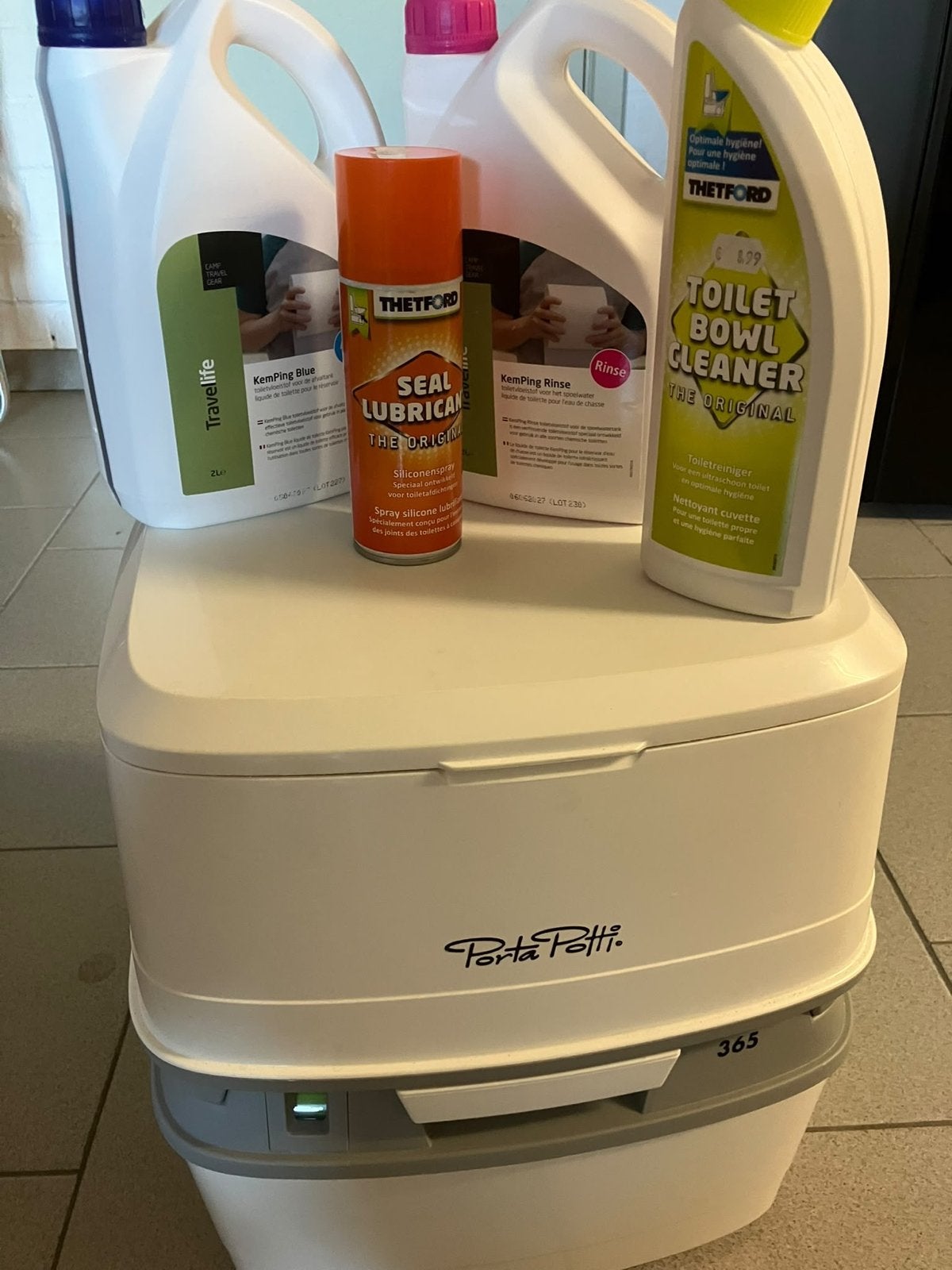 Thetford Porta Potti 365 met onderhoudsproducten, Ophalen, Gebruikt