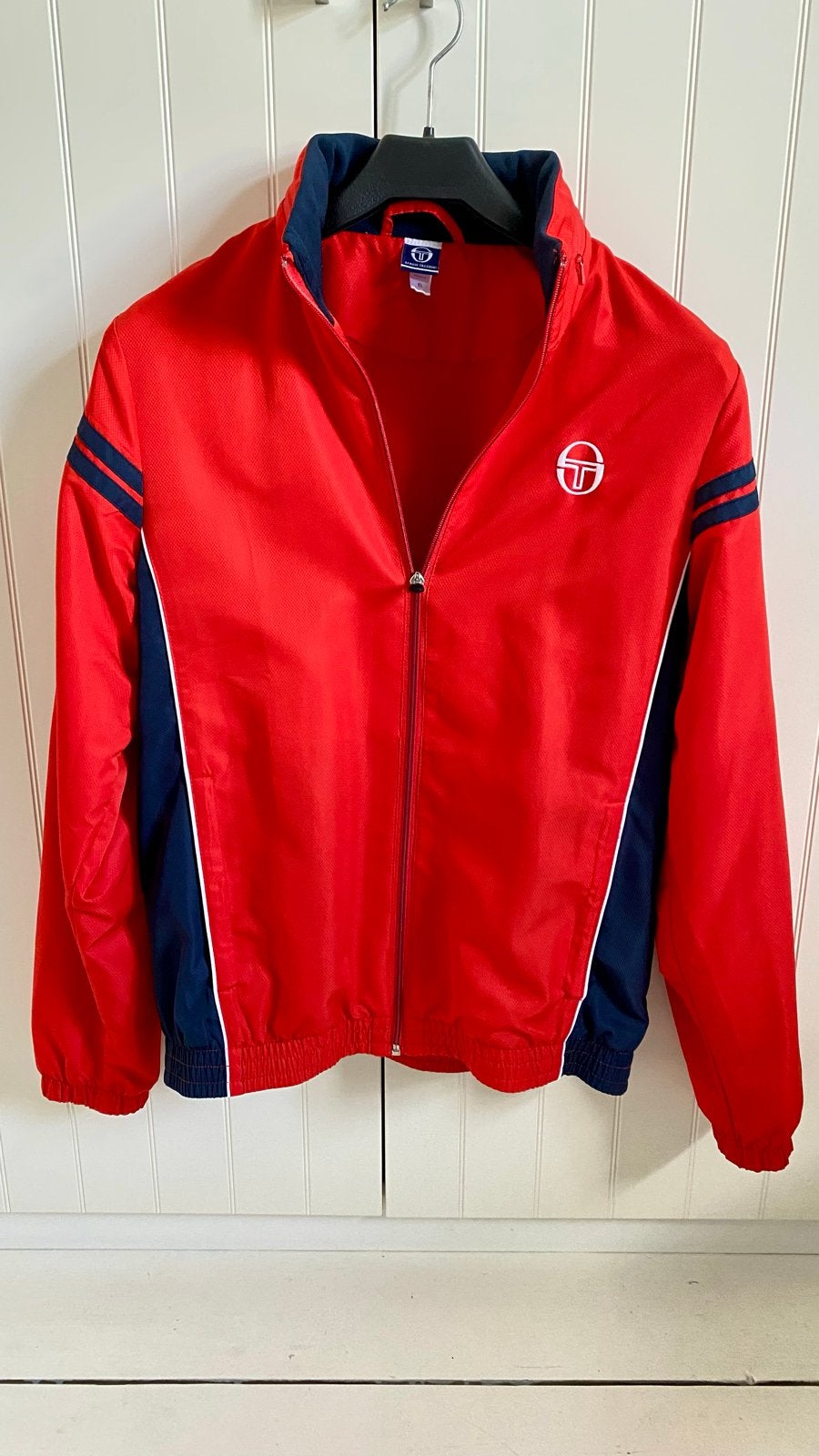 Sergio Tacchini Trainingsjack Rood Maat S, Ophalen of Verzenden, Zo goed als nieuw, Maat 46 (S) of kleiner, Rood
