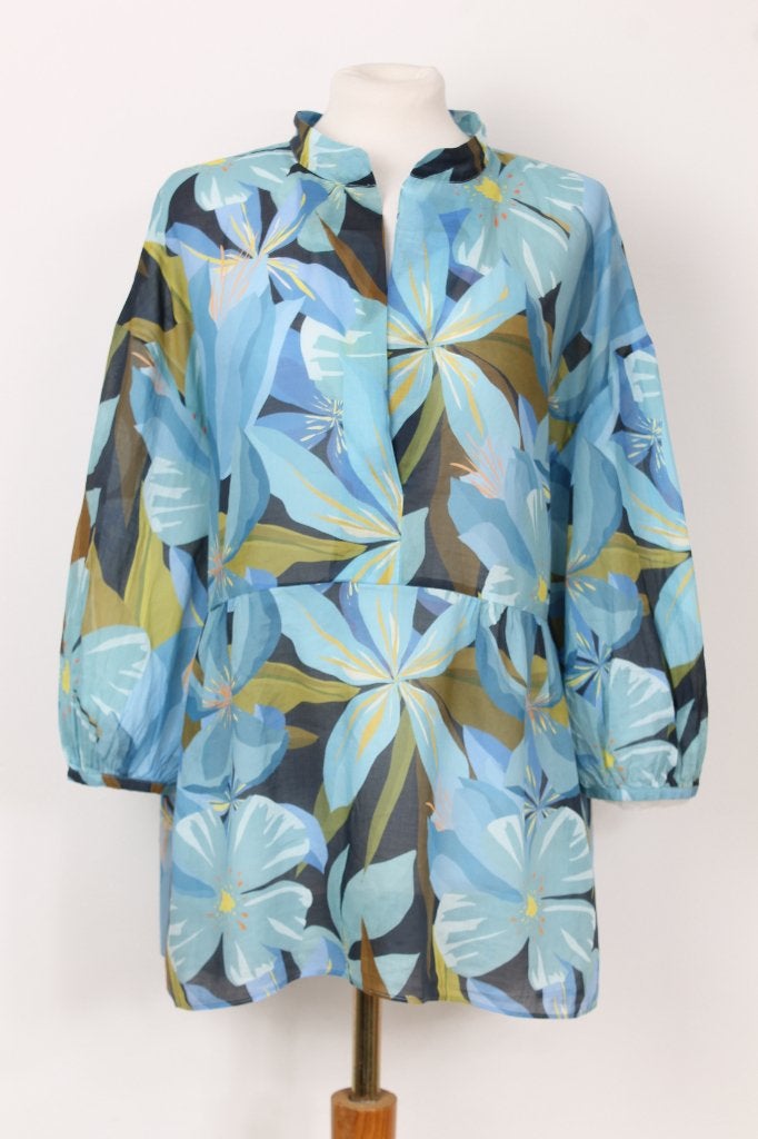 Zomer! Gebloemde tuniek Luisa Cerano maat 44, Kleding | Dames, Blauw, Maat 42/44 (L), Ophalen of Verzenden, Zo goed als nieuw