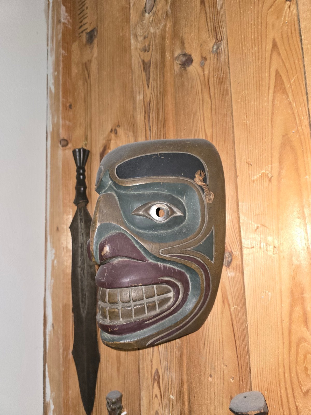 Antiek masker ( indianen), Ophalen of Verzenden
