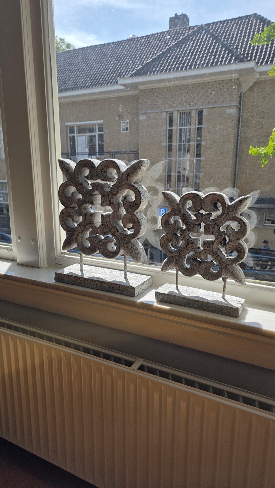 Decoratieve ornamenten set (2 stuks), Ophalen, Grijs, Steen/keramiek, Klassiek