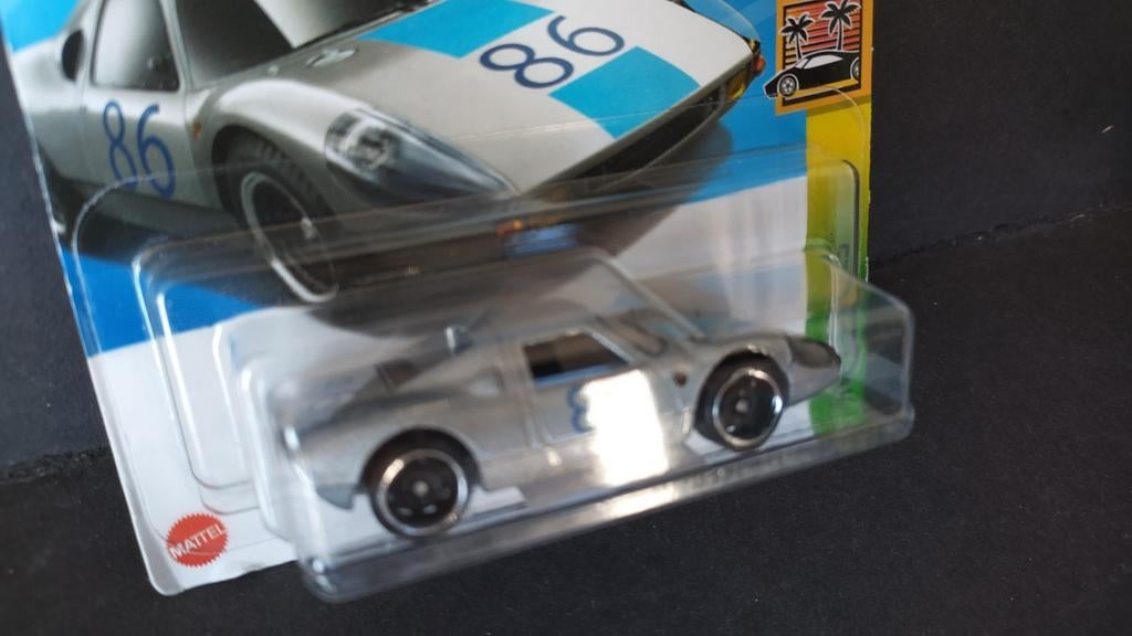 Porsche 904 Carrera GTS Silver 1:64 3inch Hotwheels Pol, 1186 MJ 1 NL, Auto, Verzenden, Nieuw