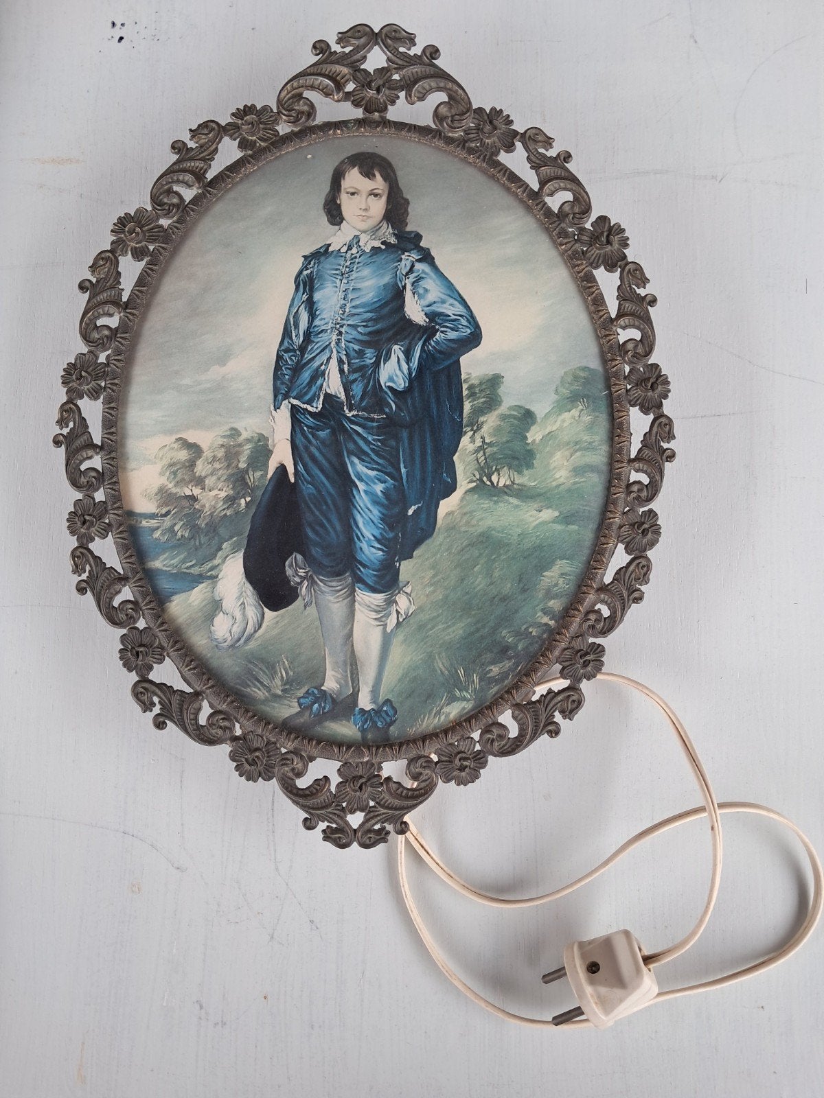 Vintage Italiaanse wand lamp The Blue Boy, Ophalen